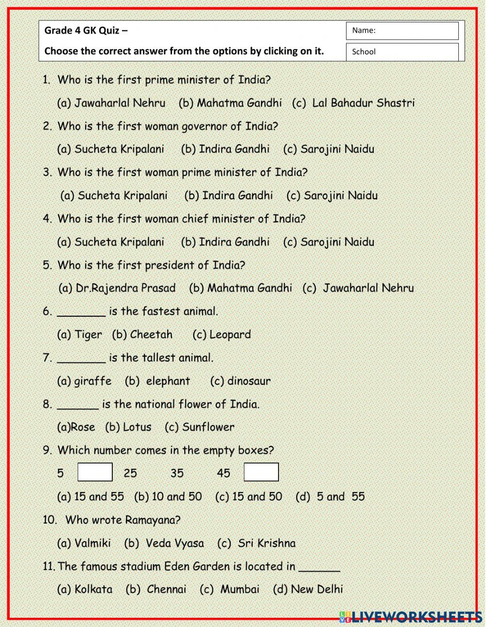 GK Quiz 2 GK Quiz 2
