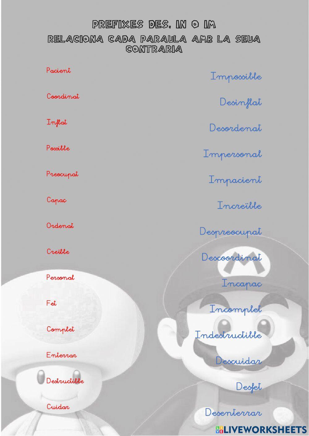 Prefixos des, in o im