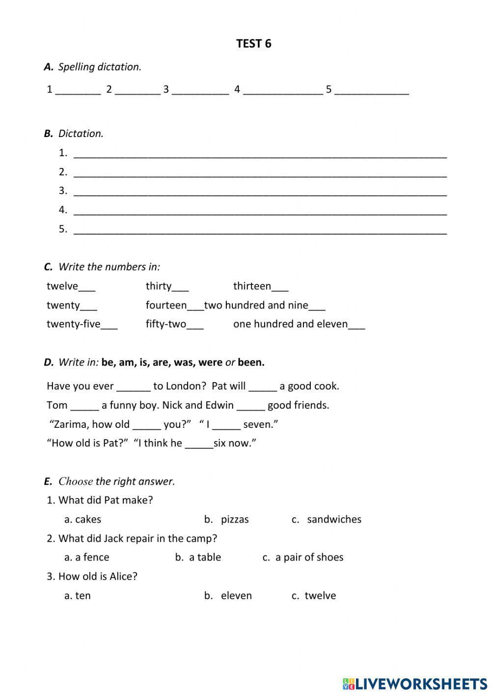 I Can Analyse. Test 6