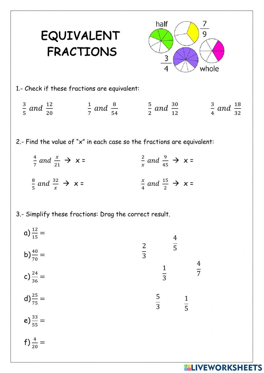 Equivalent fractions