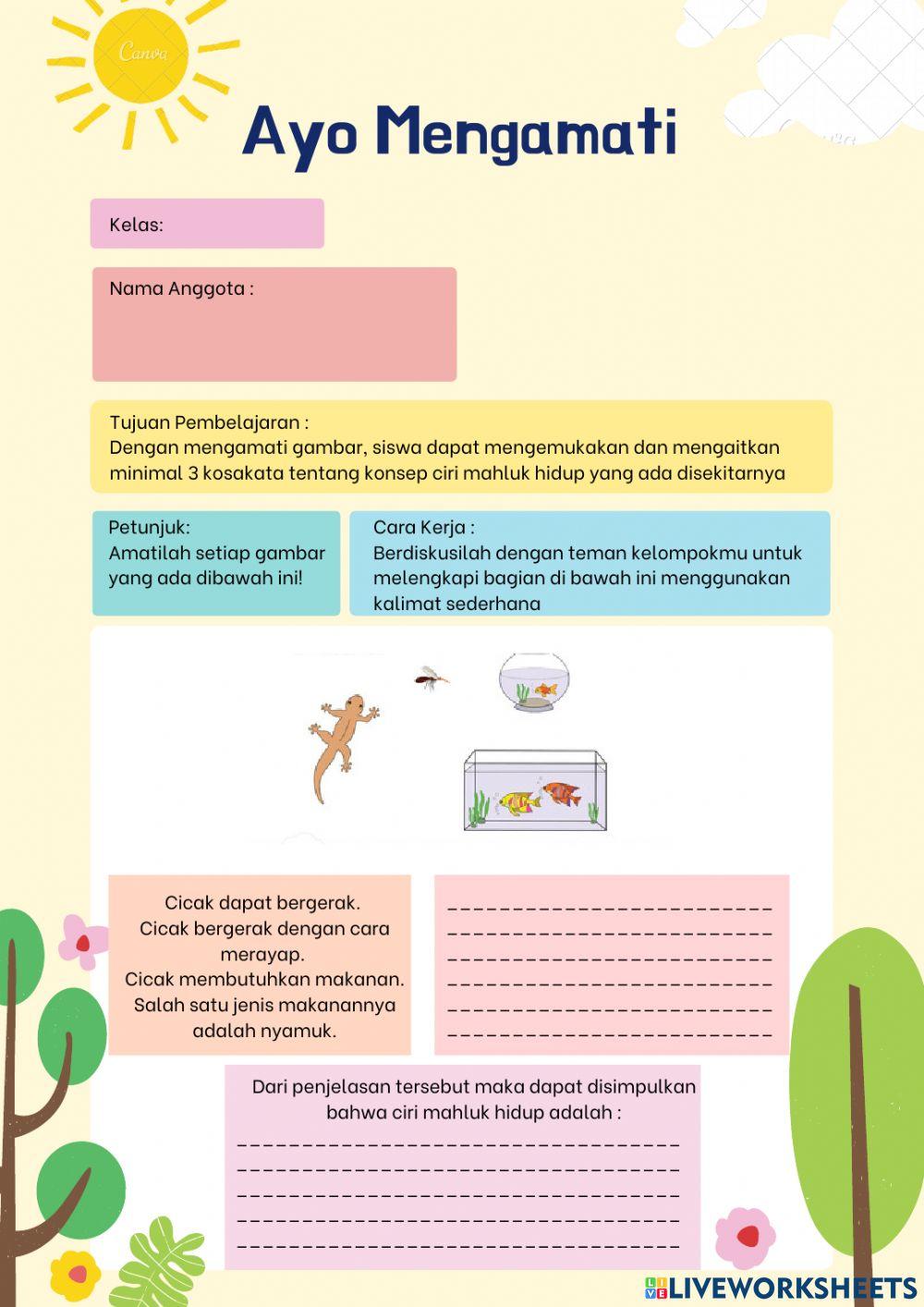 Ciri ciri mahluk hidup
