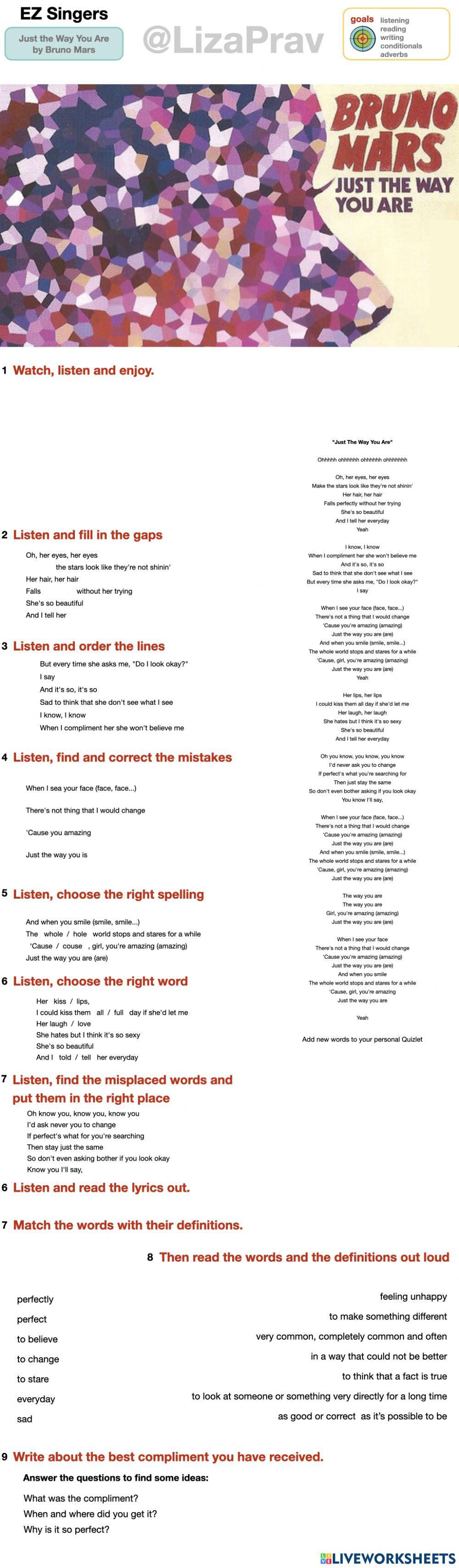 Just The Way You Are by Bruno Mars