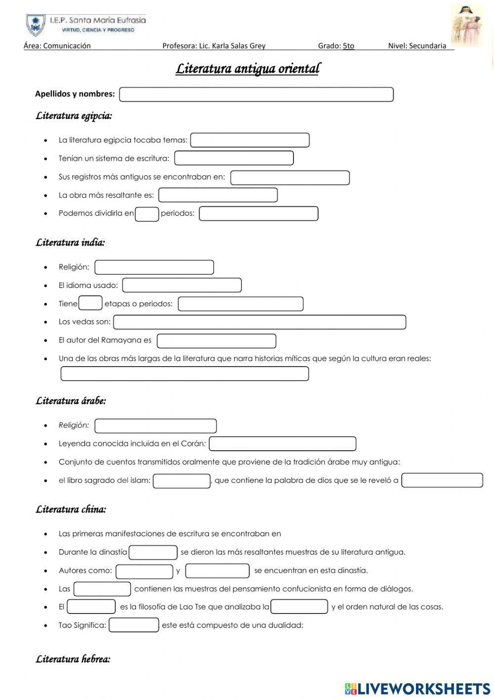 Literatura Oriental Antigua