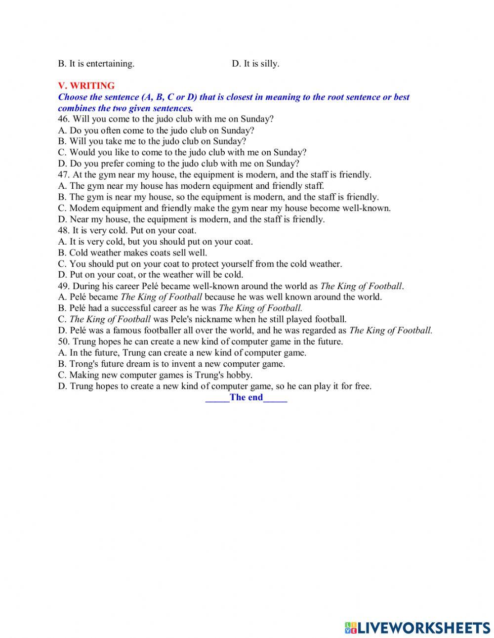 English 6. Mid term 2 revision. Anh Vu. Test 1