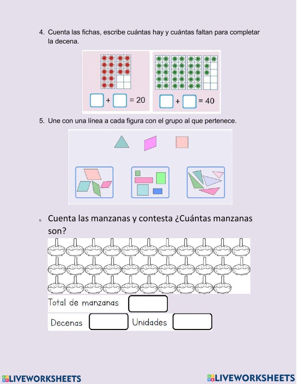 Repaso de matemáticas 2° trimestre 1° grado