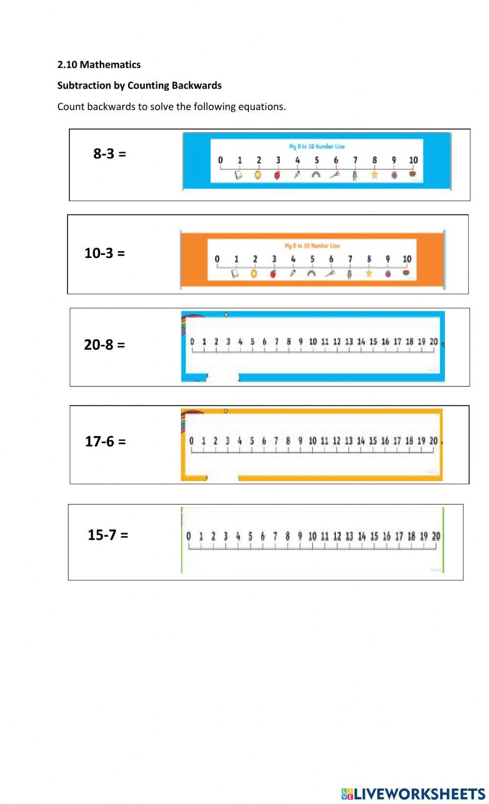 Subtraction by CountingBackwards