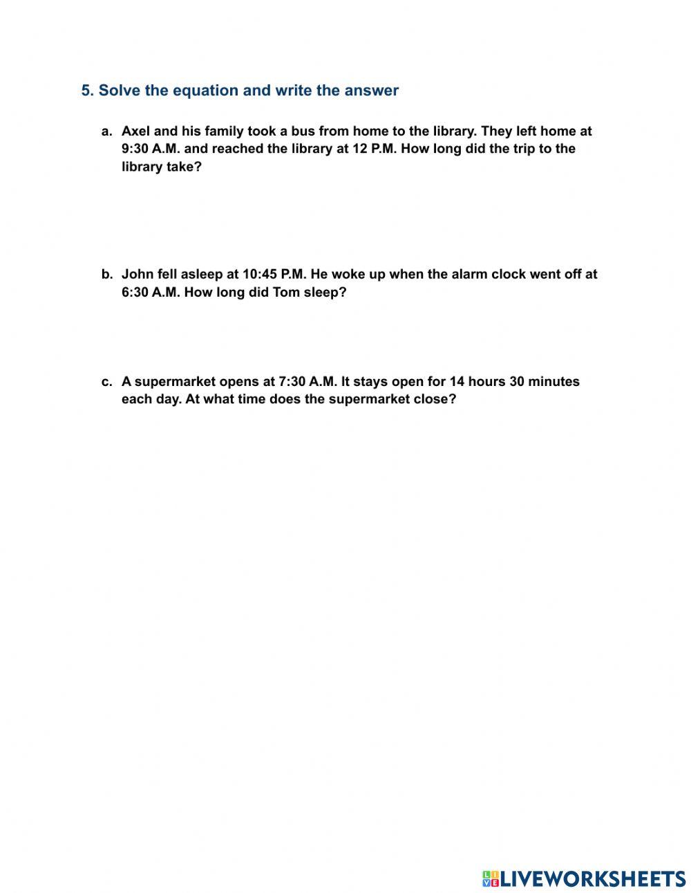 Unit 4 Week 5 Math Assessment