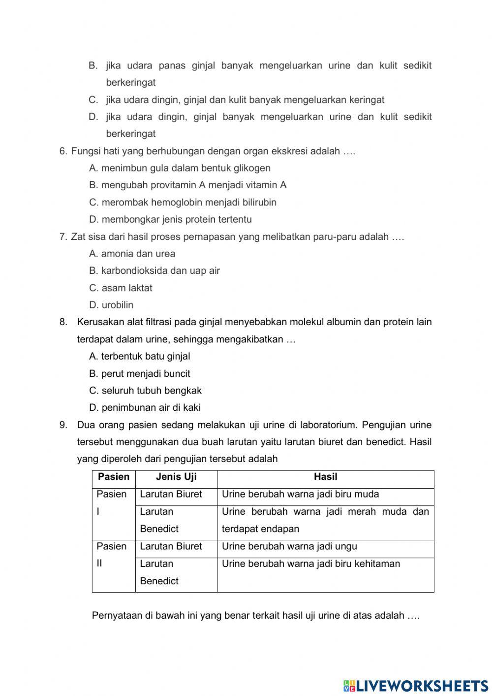 Penilaian harian sistem ekresi