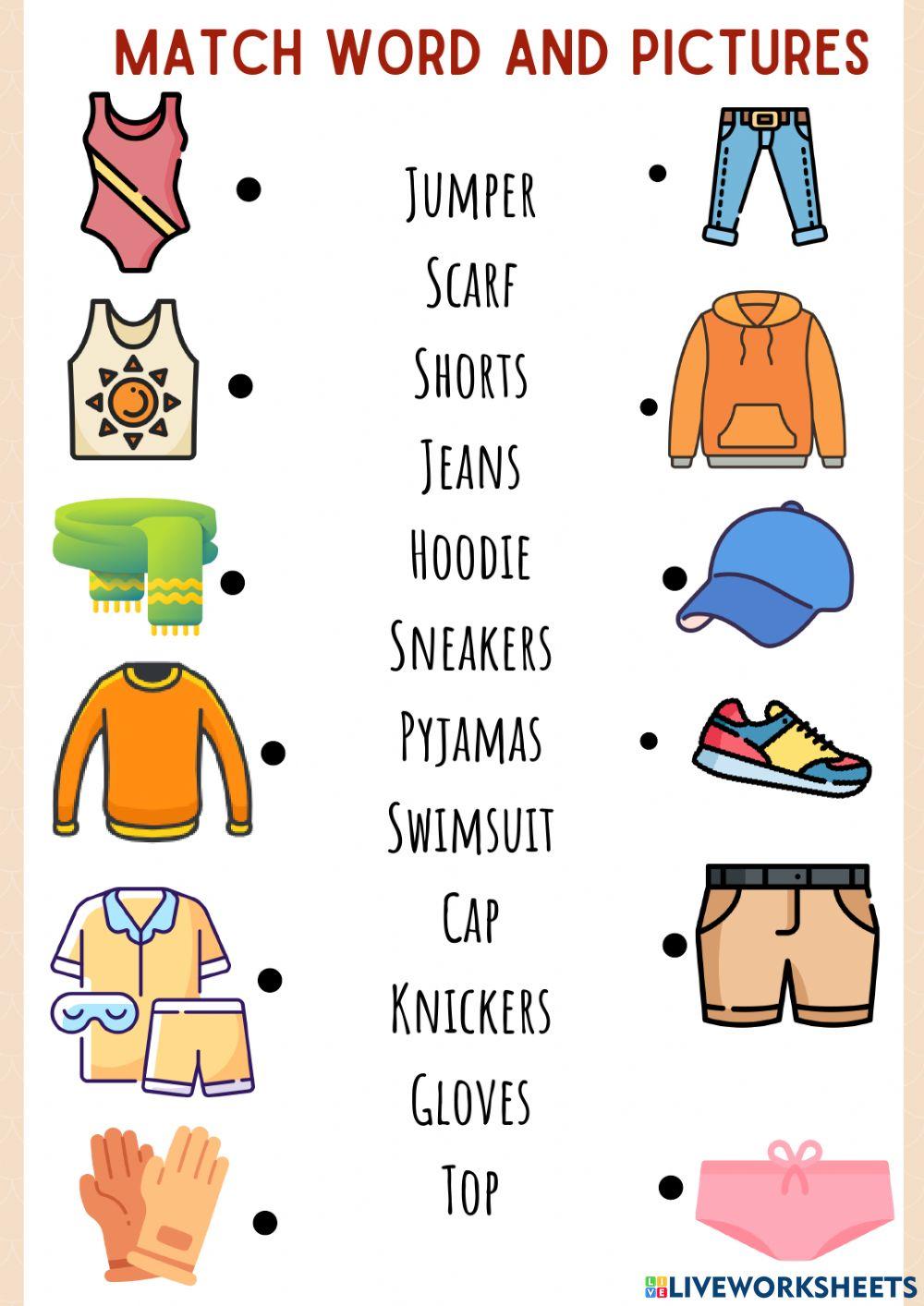 Clothes vocabulary online activity for tercero de primaria | Live ...
