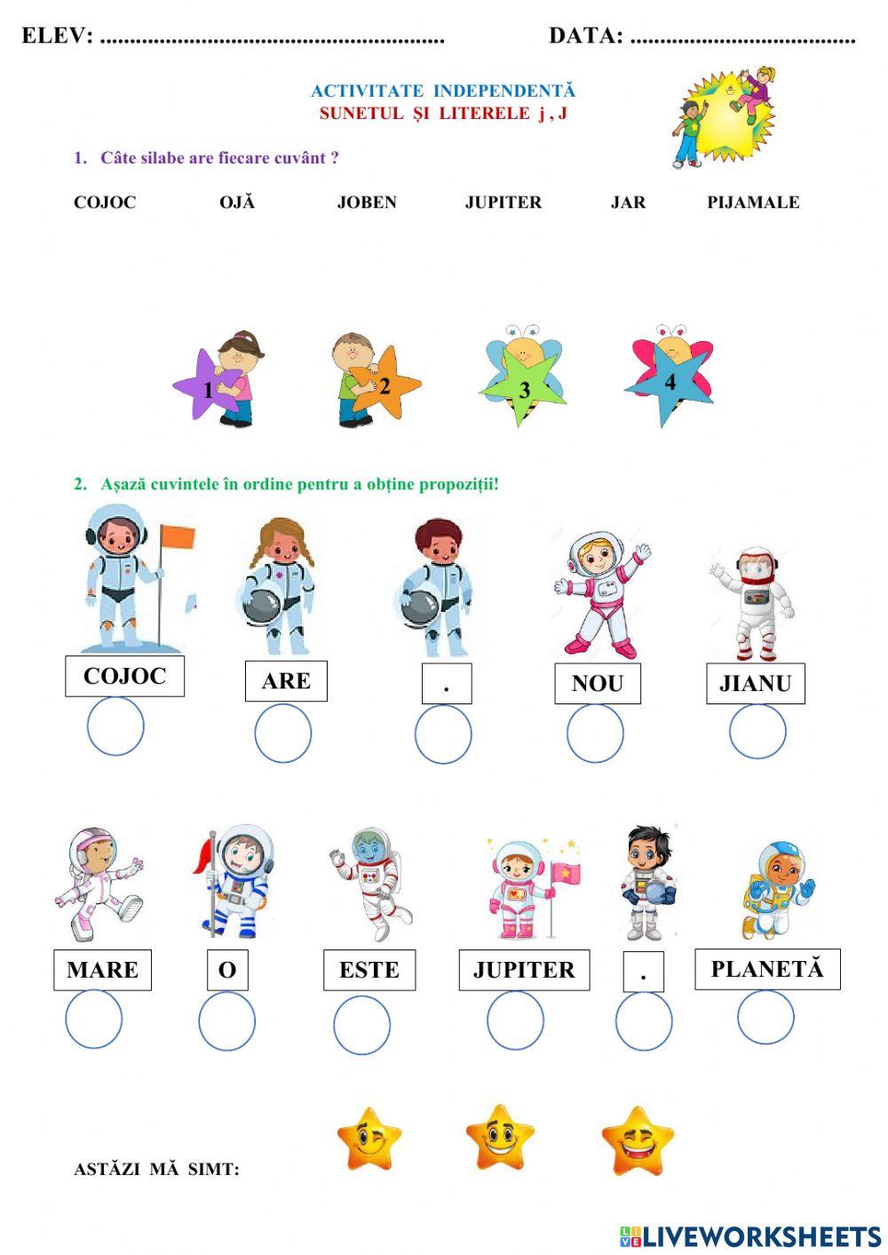 SUNETUL ȘI LITERELE J, j