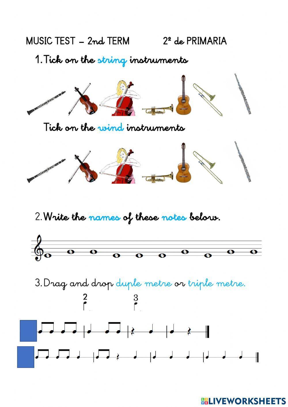 2º Music - 2nd Term Test