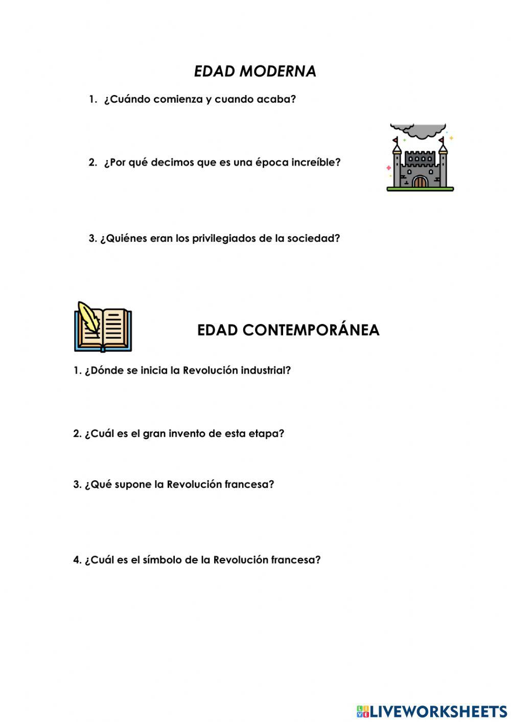 Edad moderna y contemporánea