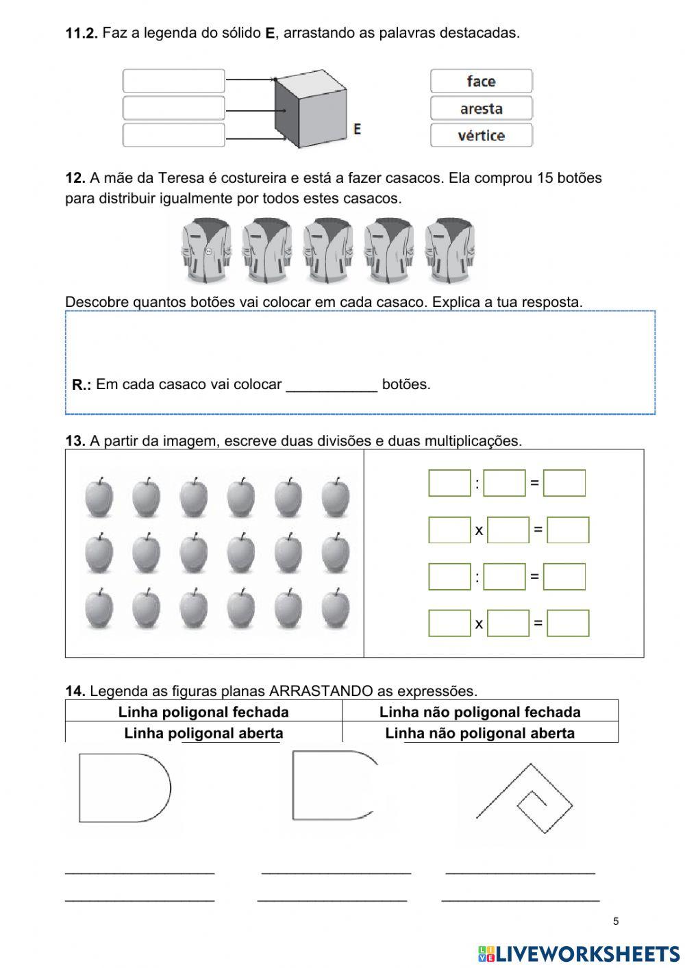 Avaliação matemática - 2º ano