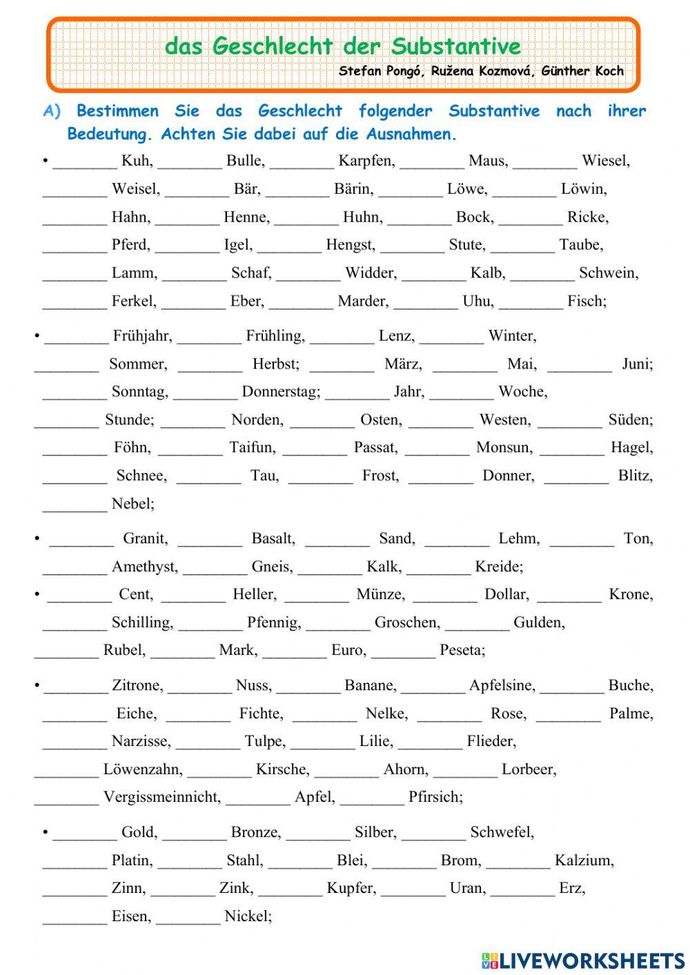 Род имен существительных