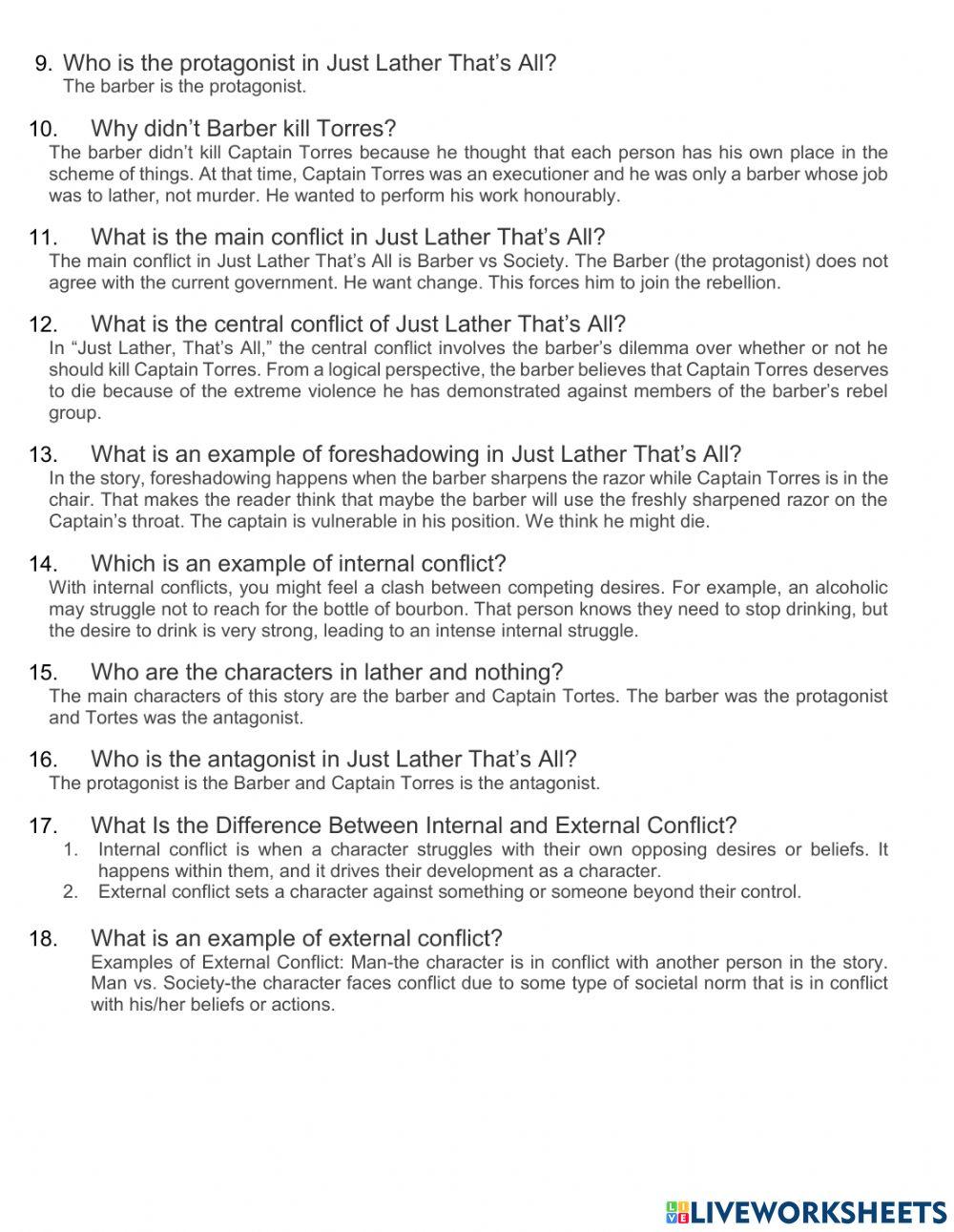 9-Just Lather fill in the blanks