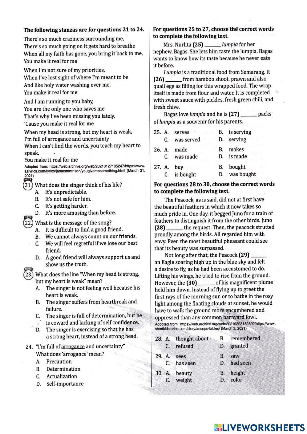 Final Test Semester 2 PR Inggris 9B 2022