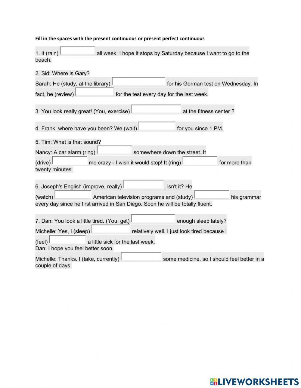 Present perfect vs present continuous