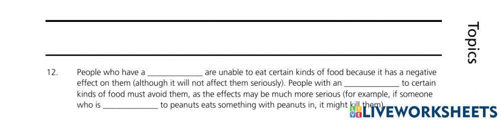 TOEFL vocabulary Food & Diet