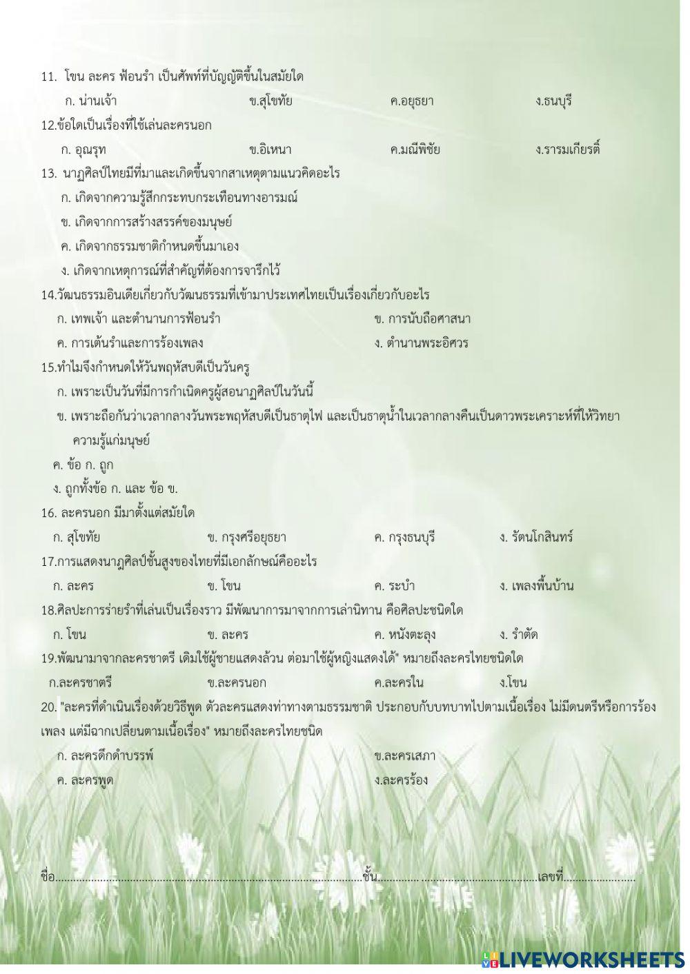 หลักการชมการแสดงและวิวัฒนาการของนาฎศิลป์
