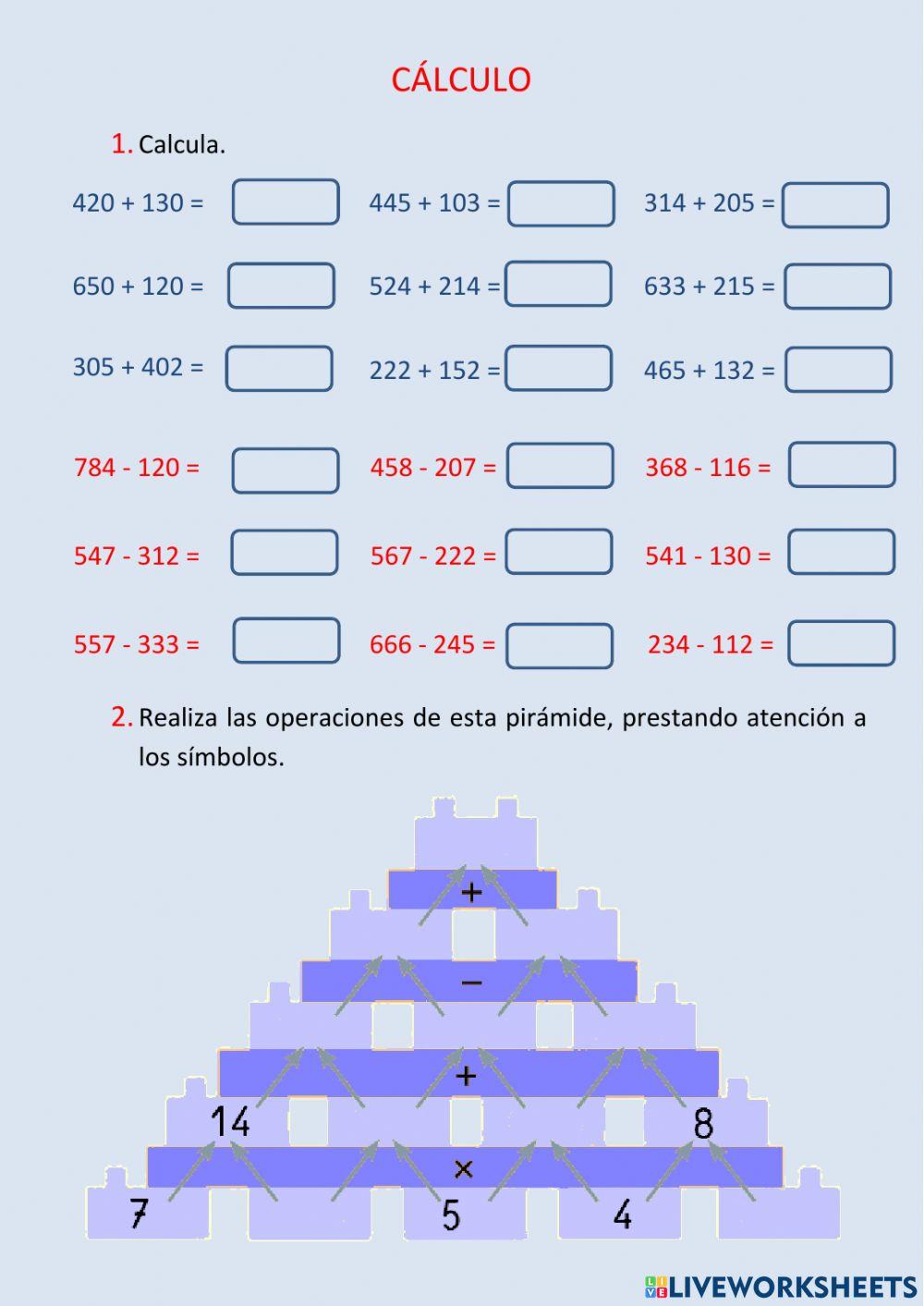 Cálculo y operaciones