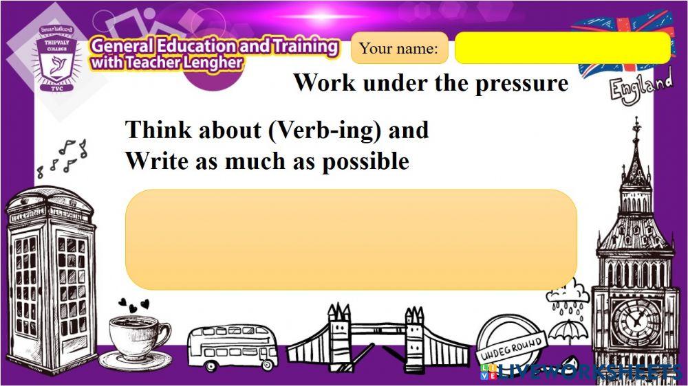 Work under the pressure