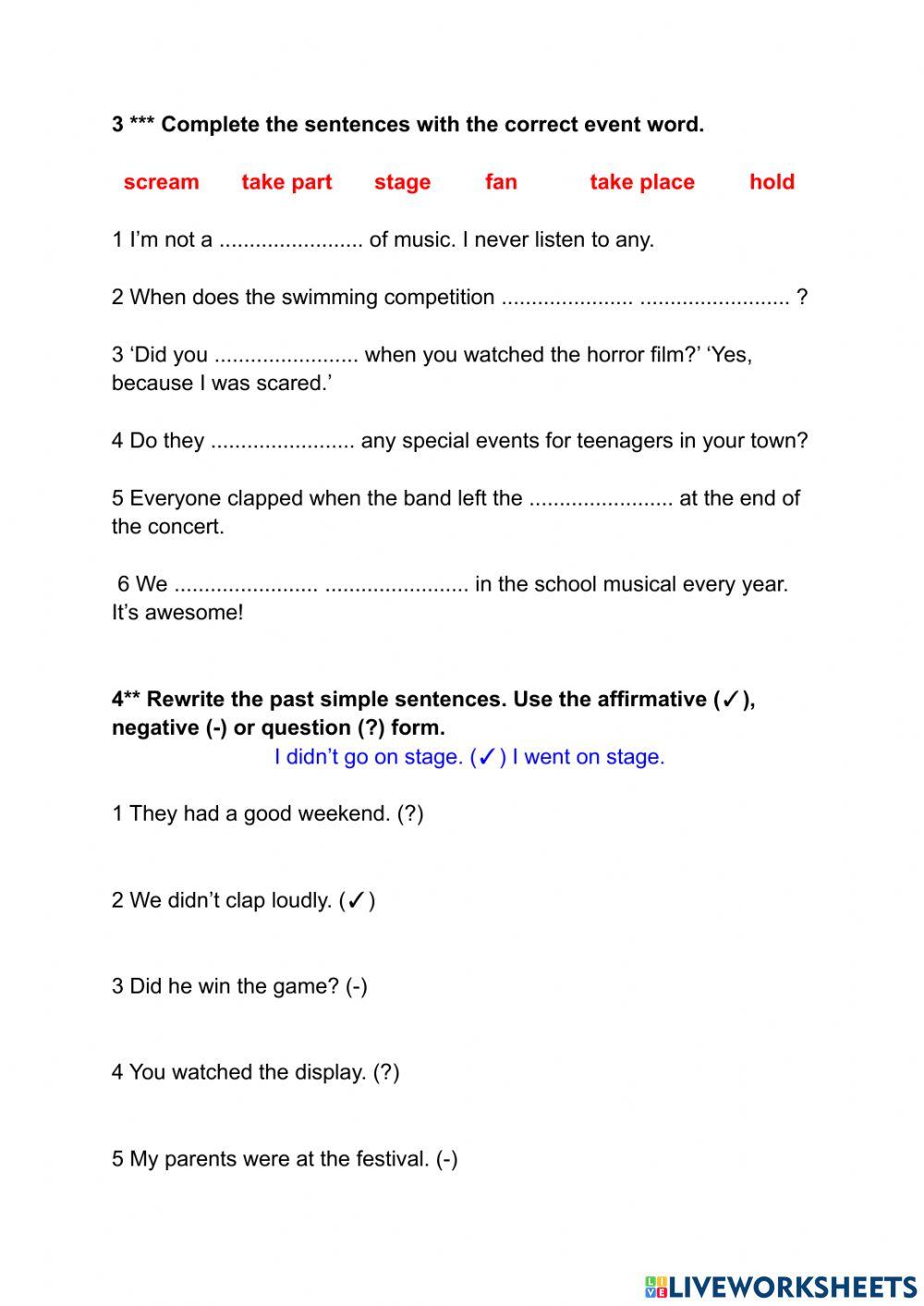 Feelings and past simple