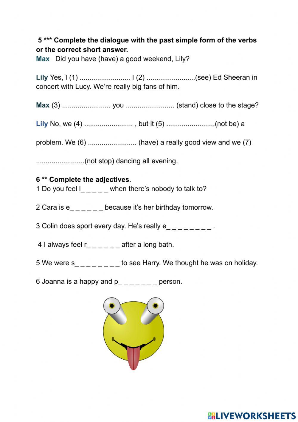 Feelings and past simple