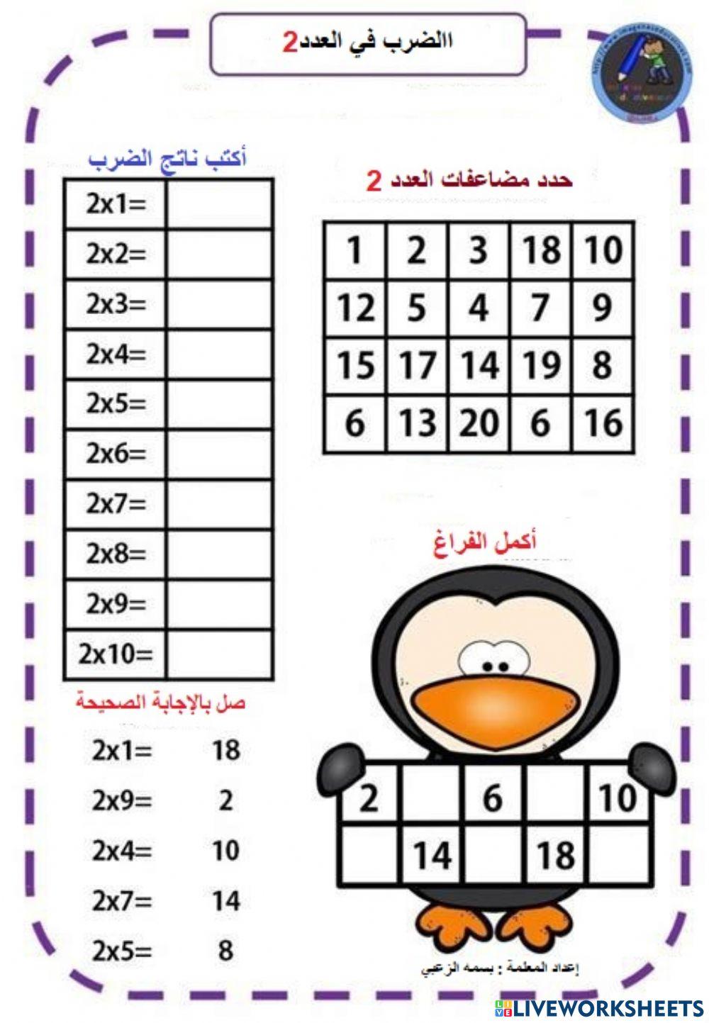 الضرب في العدد2