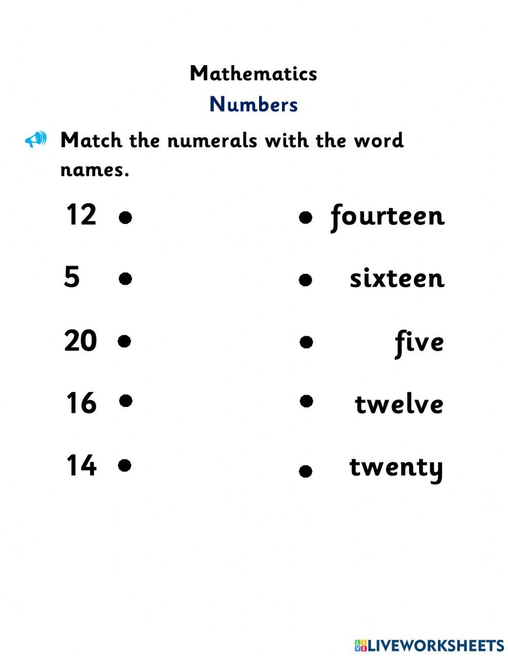 Number Up To Twenty Number Up To Twenty