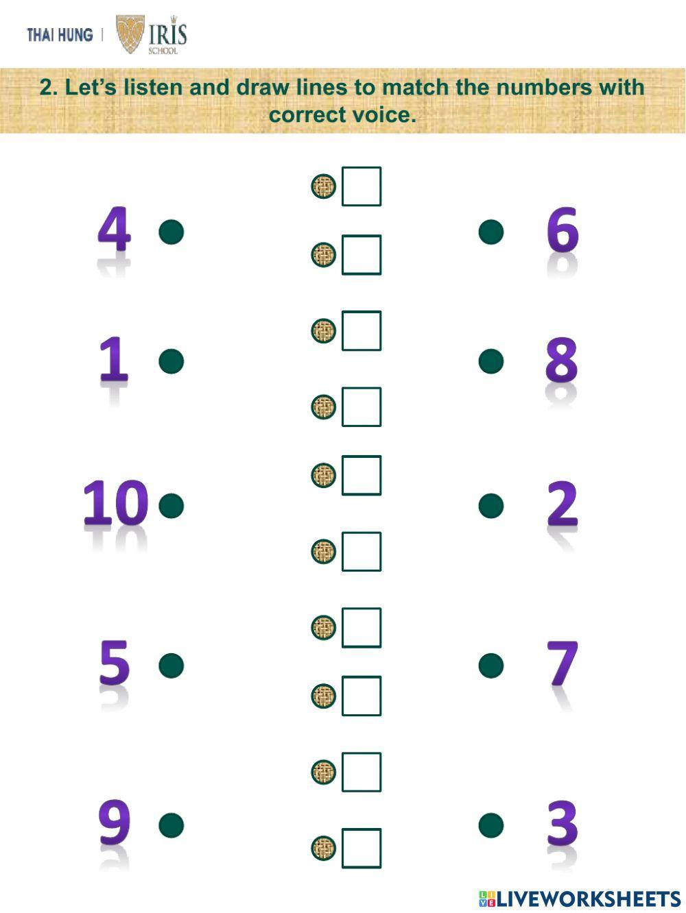 Moon-Worksheet about Numbers 1-10