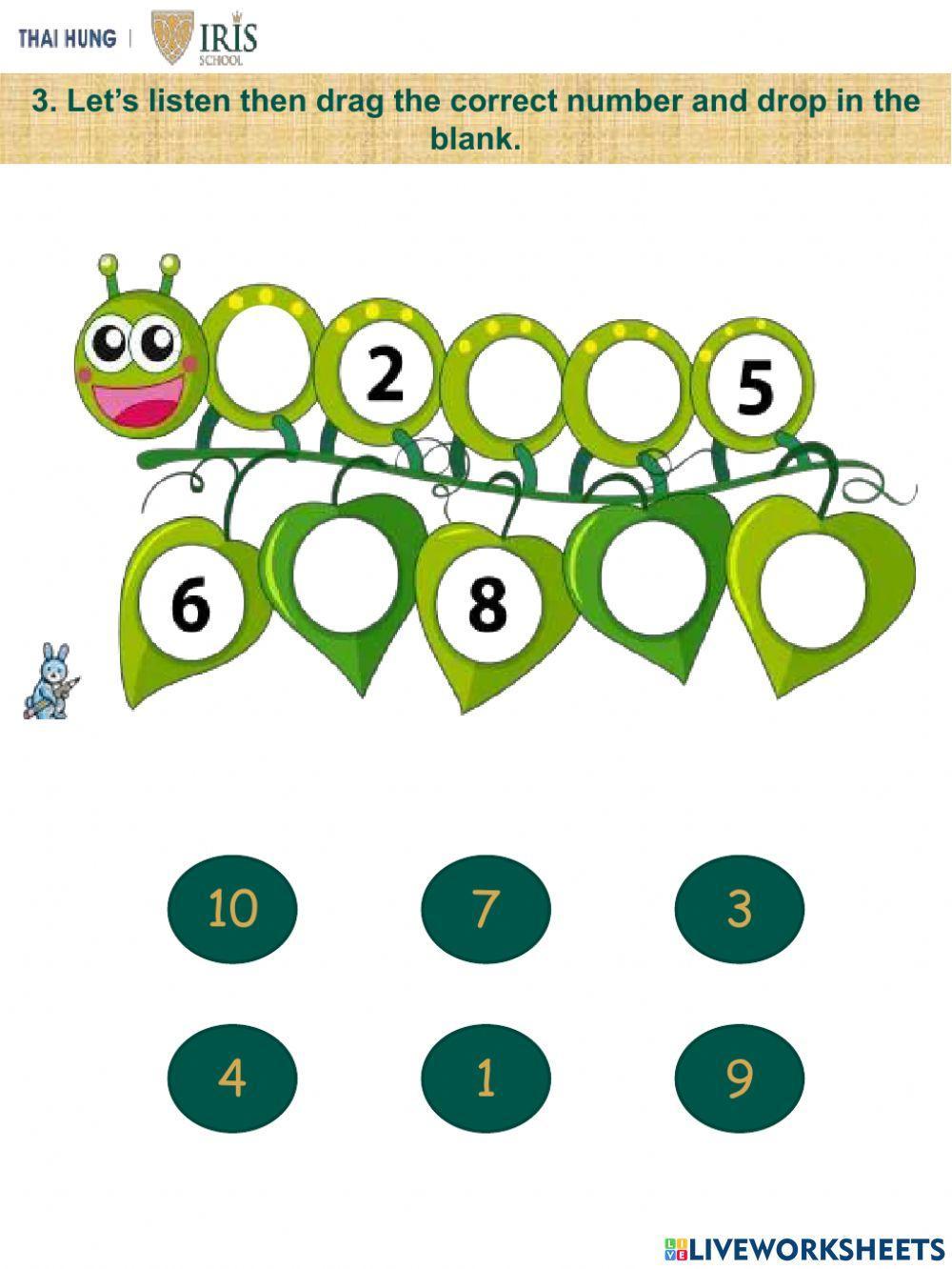 Moon-Worksheet about Numbers 1-10