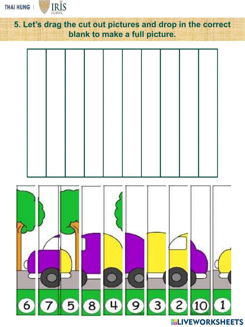 Moon-Worksheet about Numbers 1-10