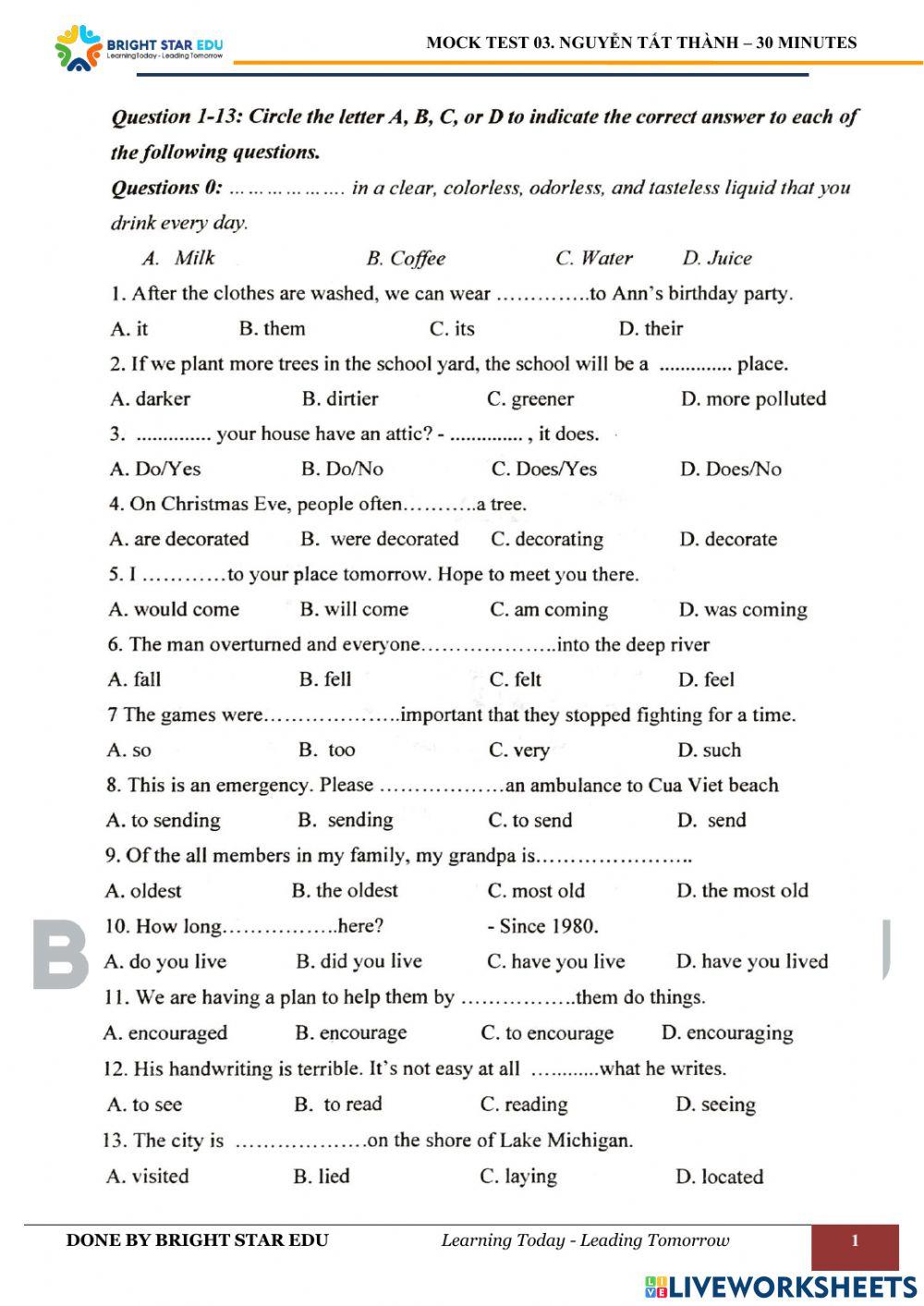 (CLC) De so 3. Nguyen Tat Thanh