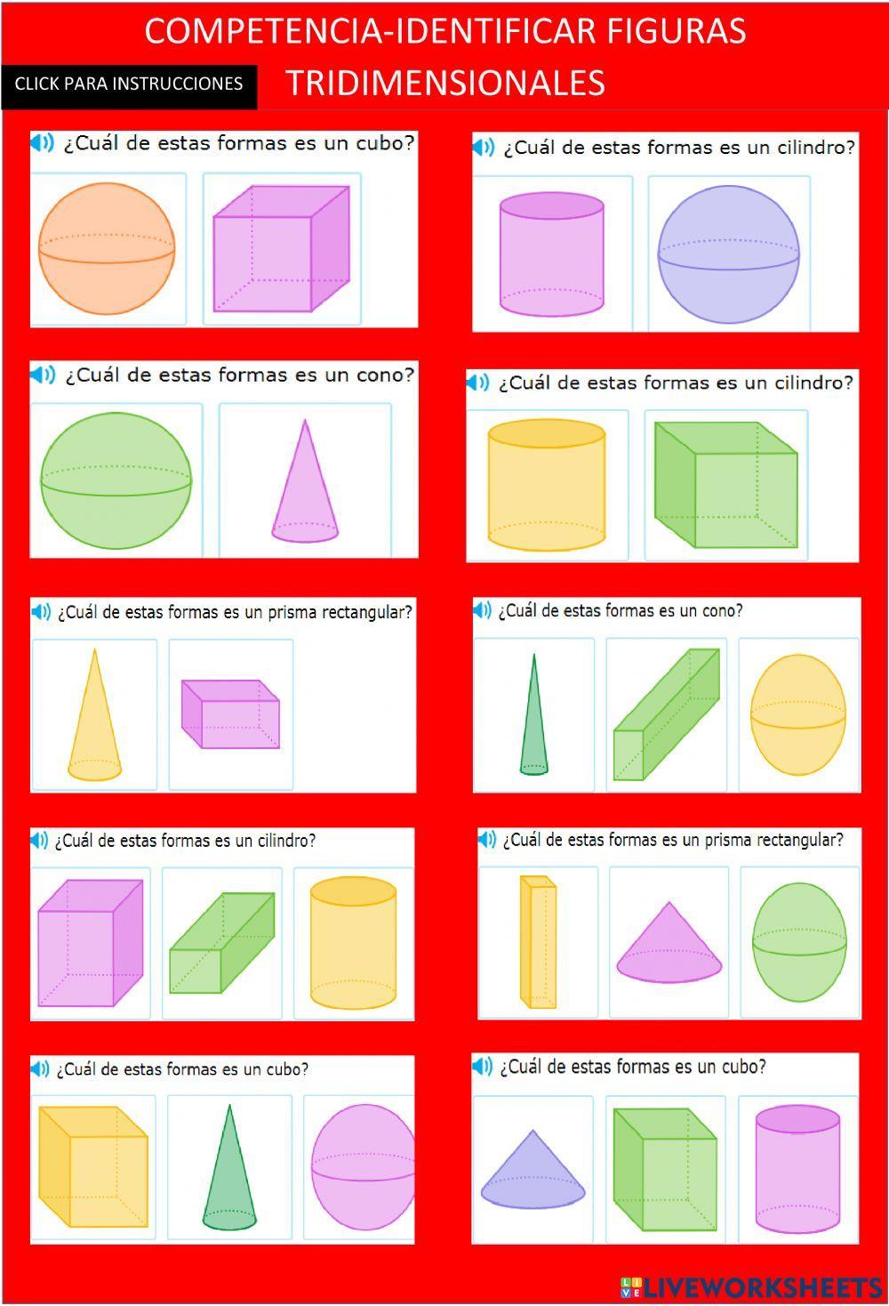 Identificar figuras tridimensionales
