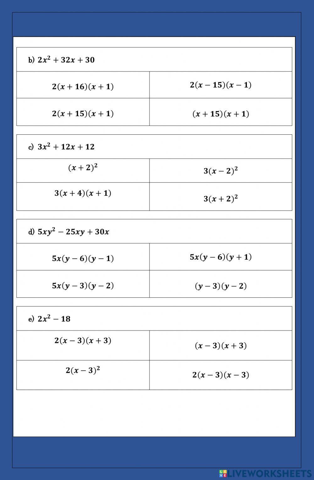 Factorización de polinomios