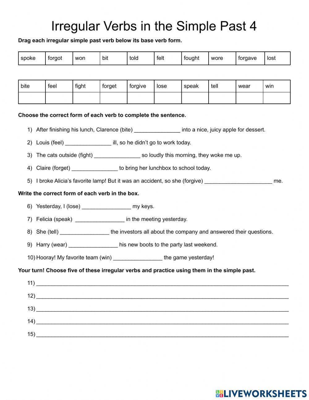 Irregular Verbs in the Simple Past 04