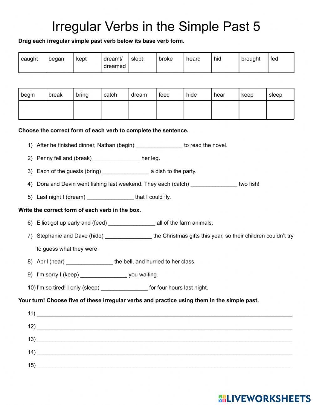 Irregular Verbs in the Simple Past 05
