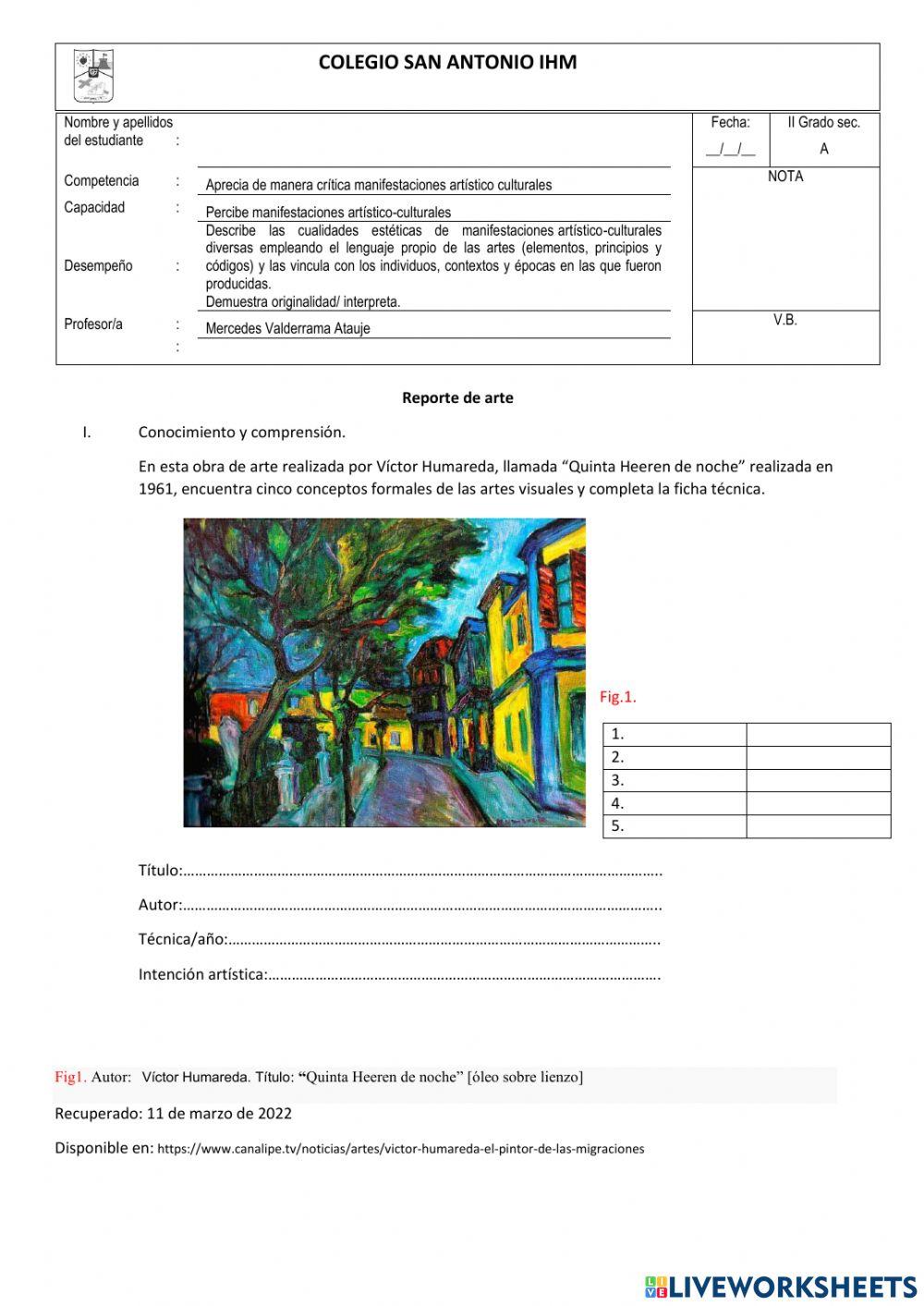 REPORTE DE ARTE i a bimestre 1