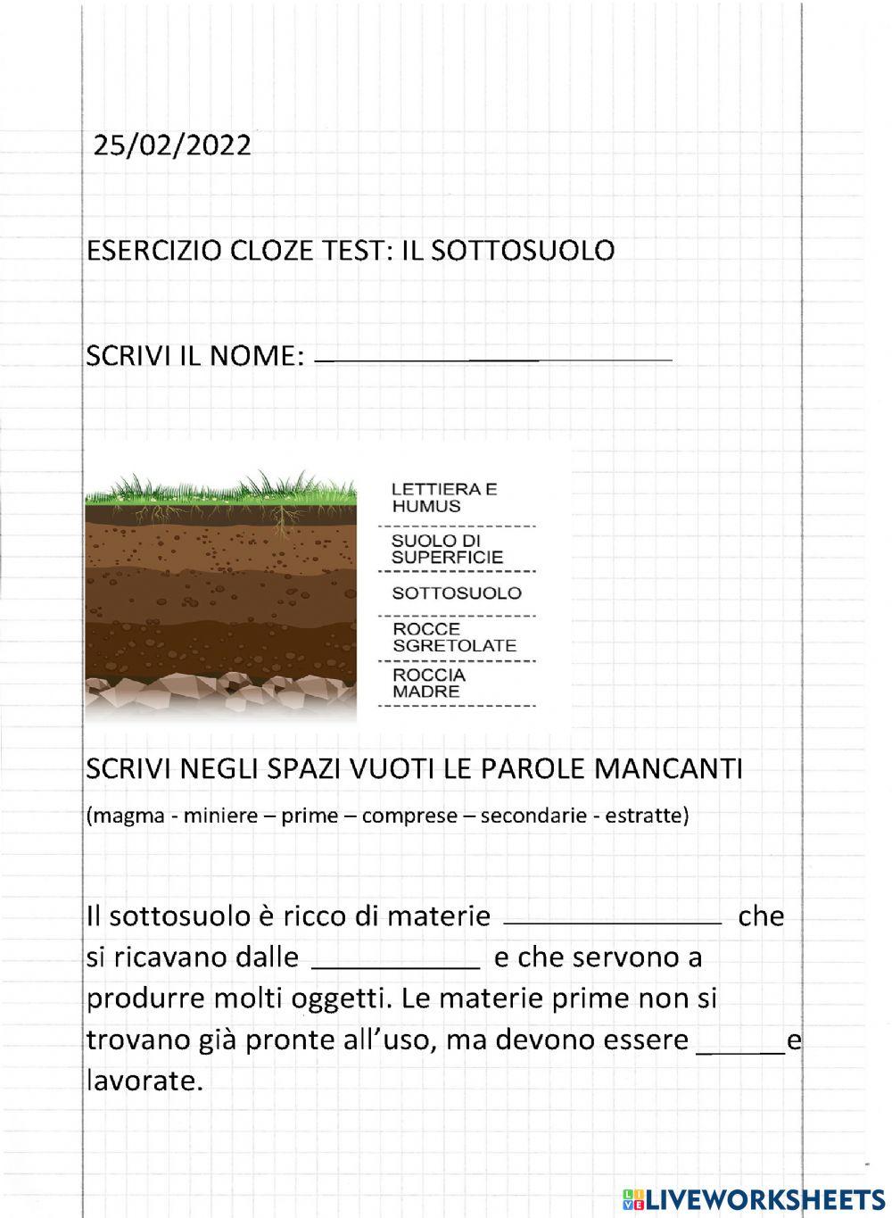 esercizio sottosuolo