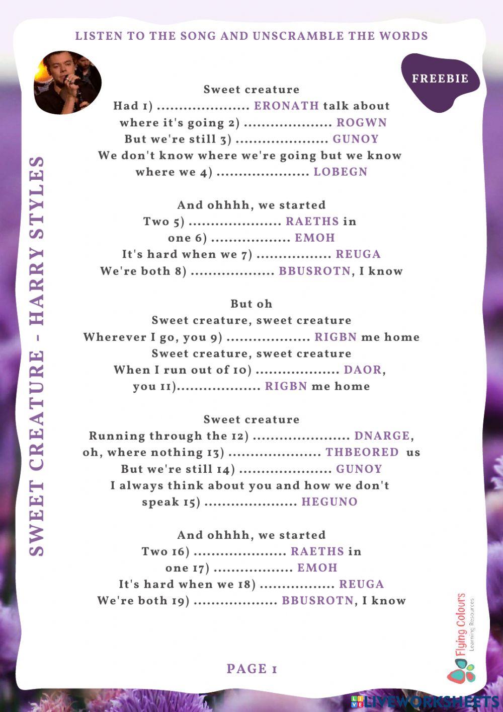Sweet creature- Harry Styles