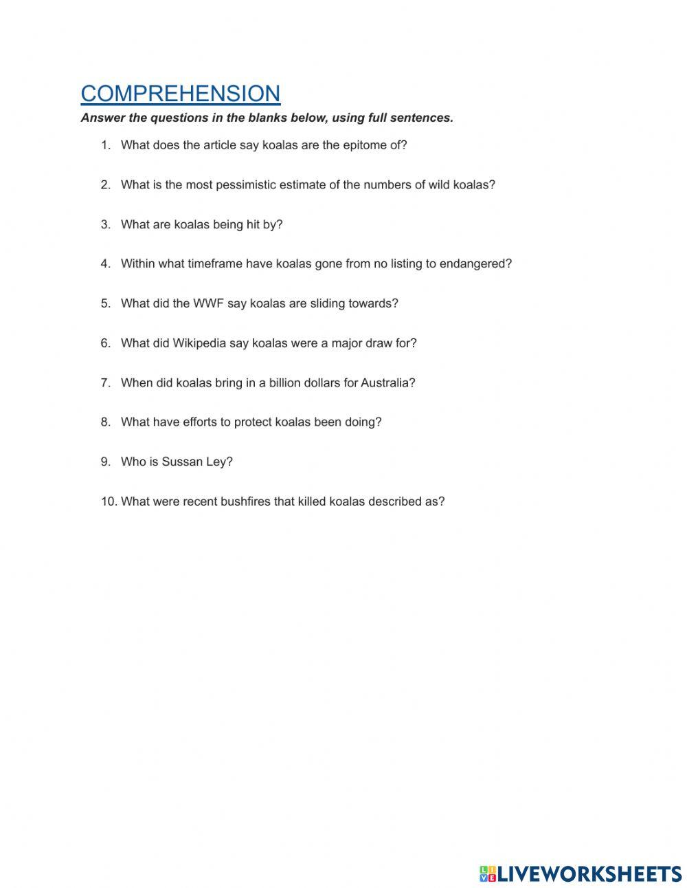 Endangered Species: The Koala