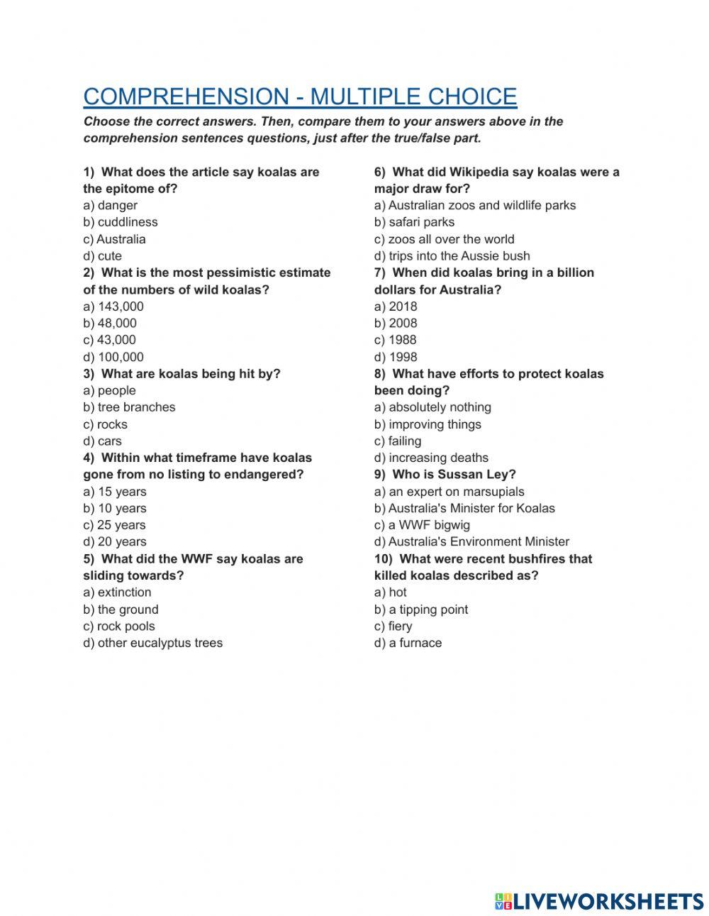 Endangered Species: The Koala