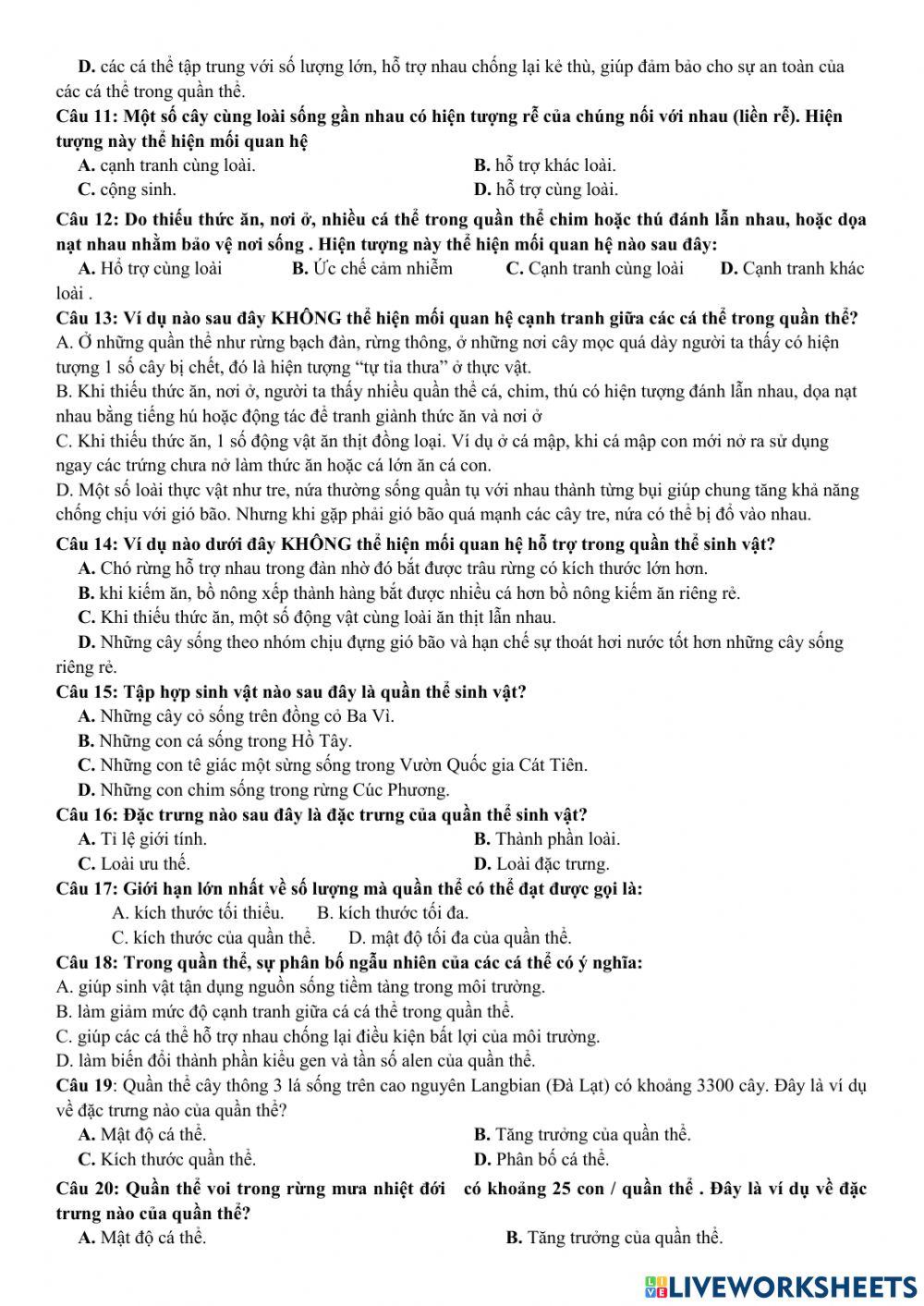 Đề cương ôn tập