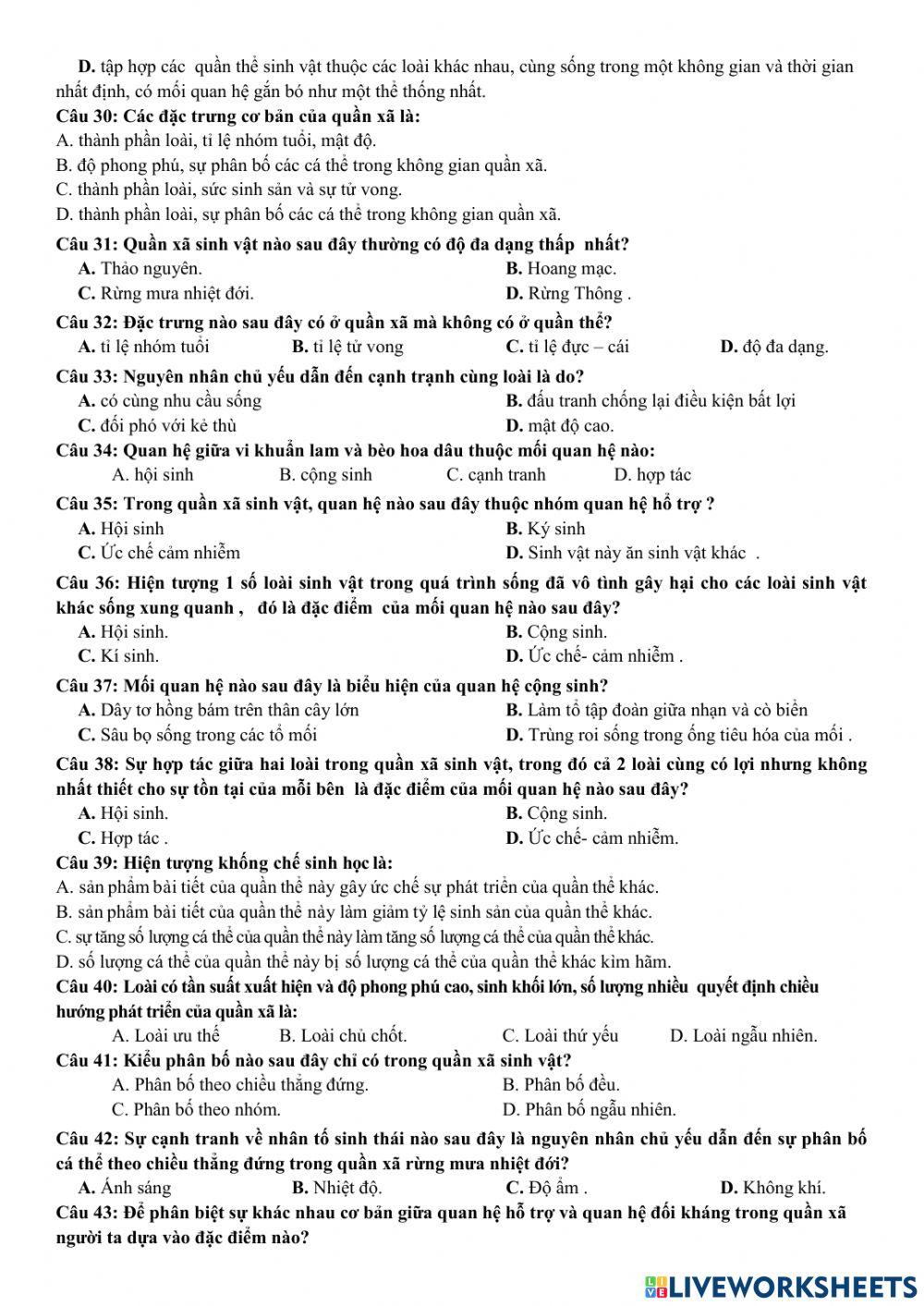 Đề cương ôn tập