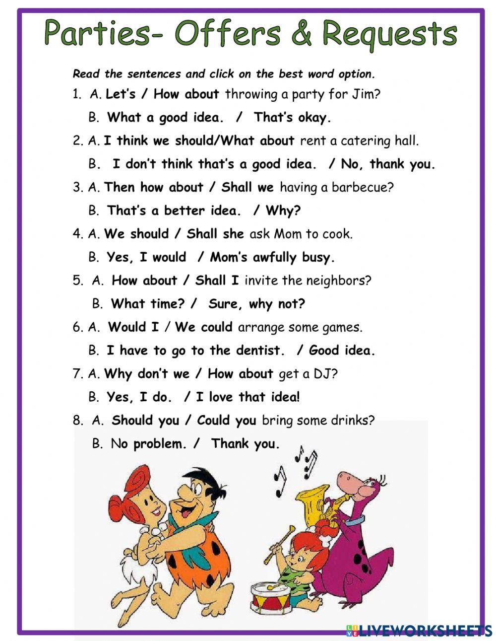 Parties - Offers & Requests PET Level