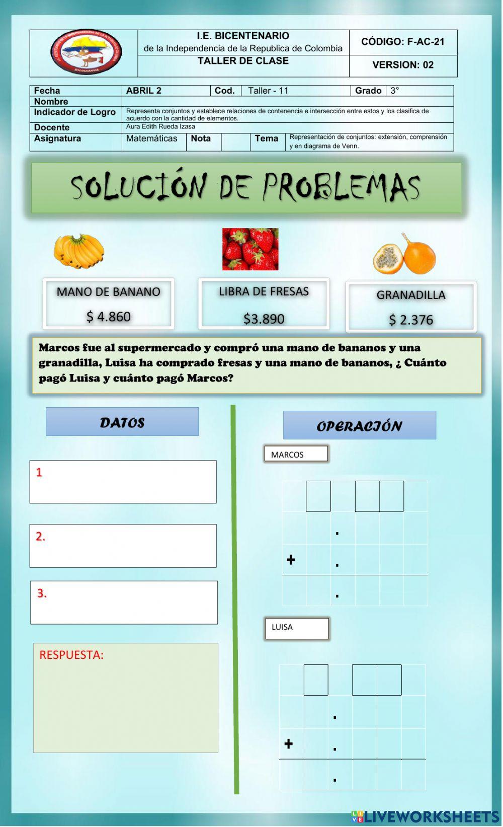 Solución de situaciones problema