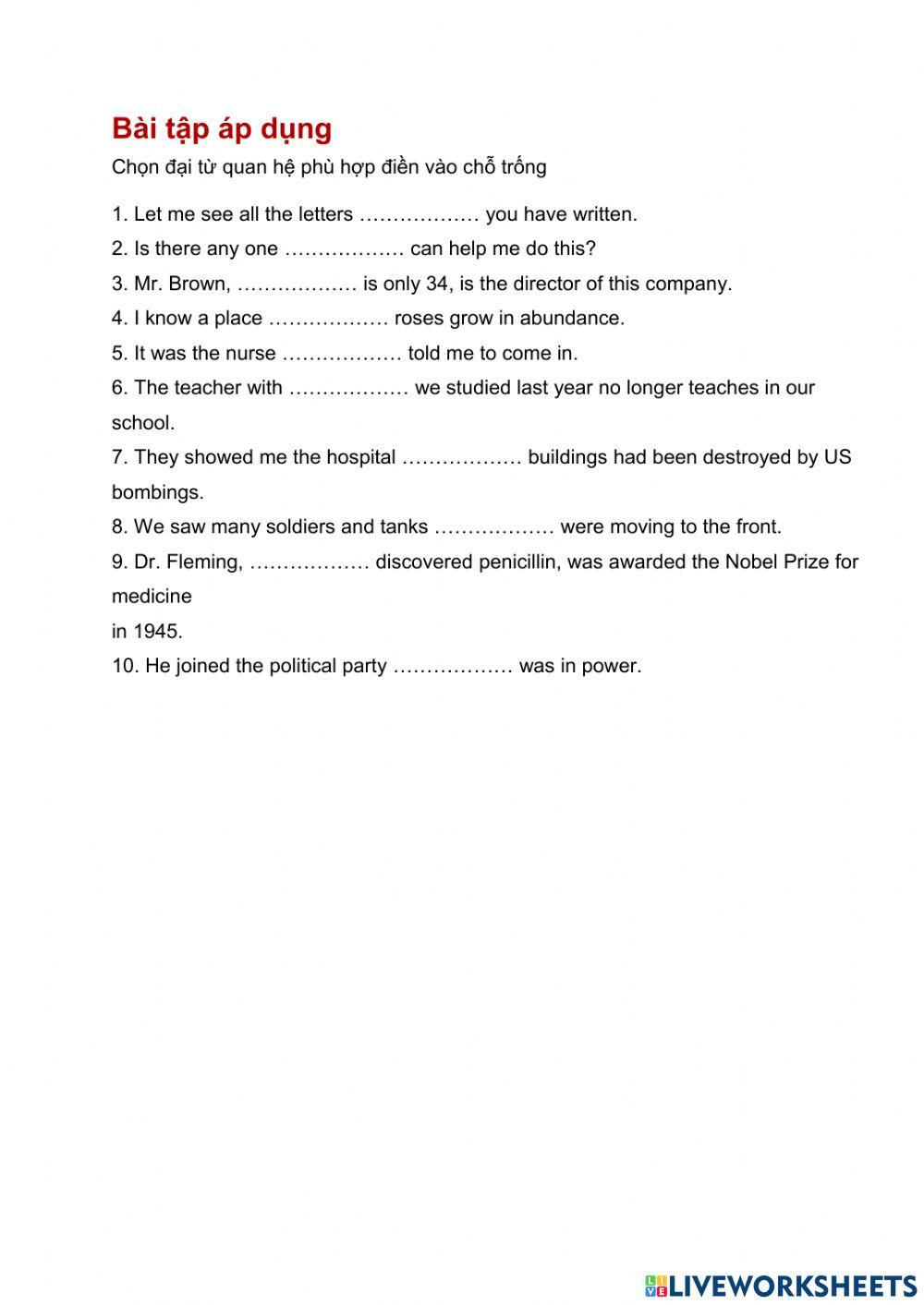 Mệnh đề quan hệ