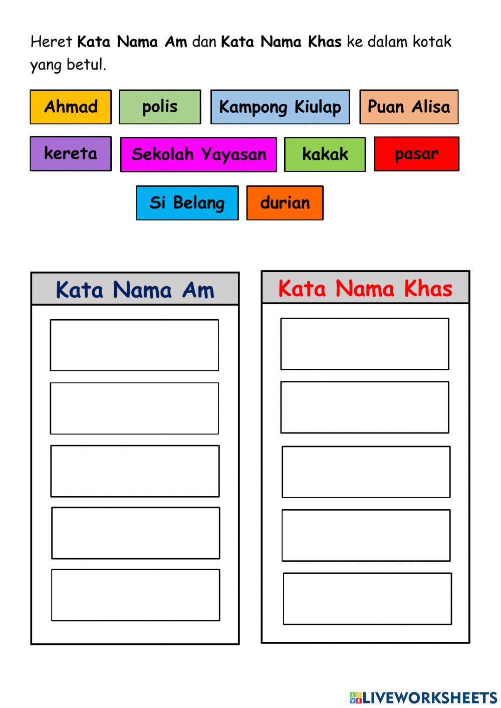 Kata Nama Am dan Kata Nama Khas