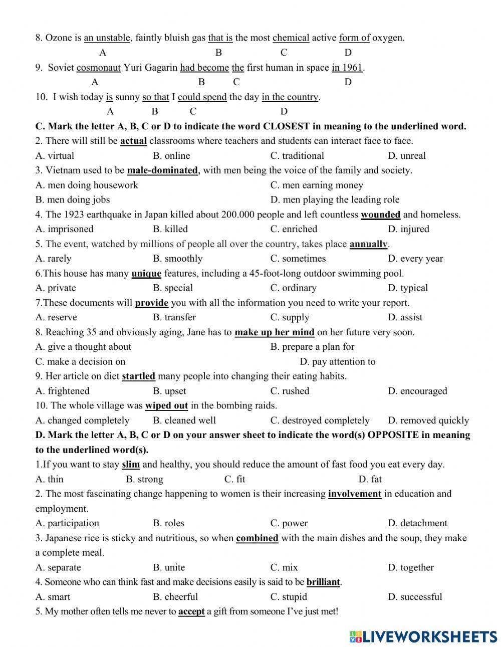 Grade 9- Mid term 2- review