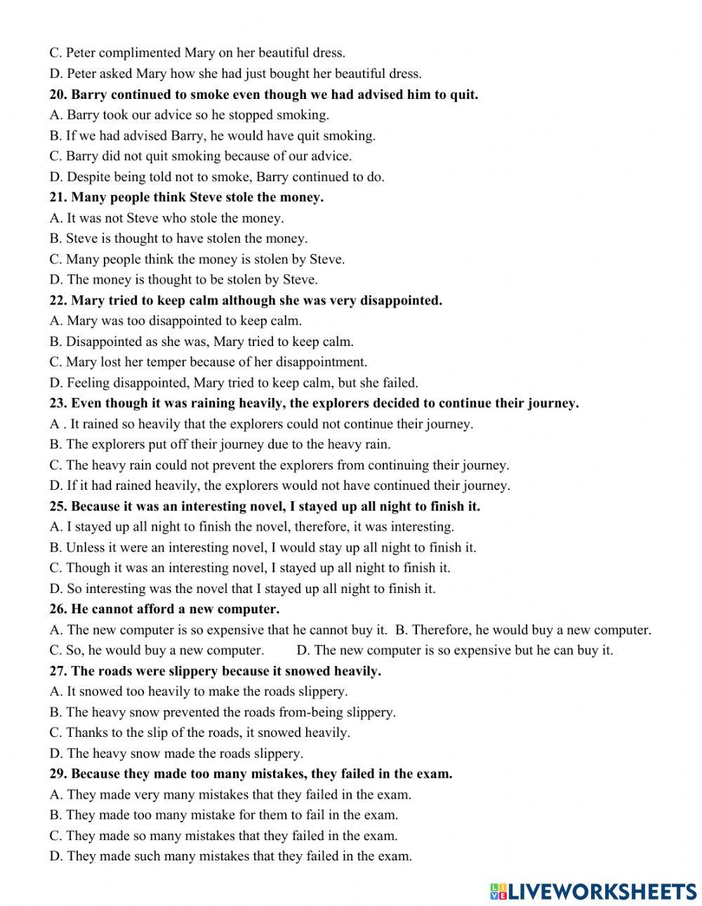 Grade 9- Mid term 2- review